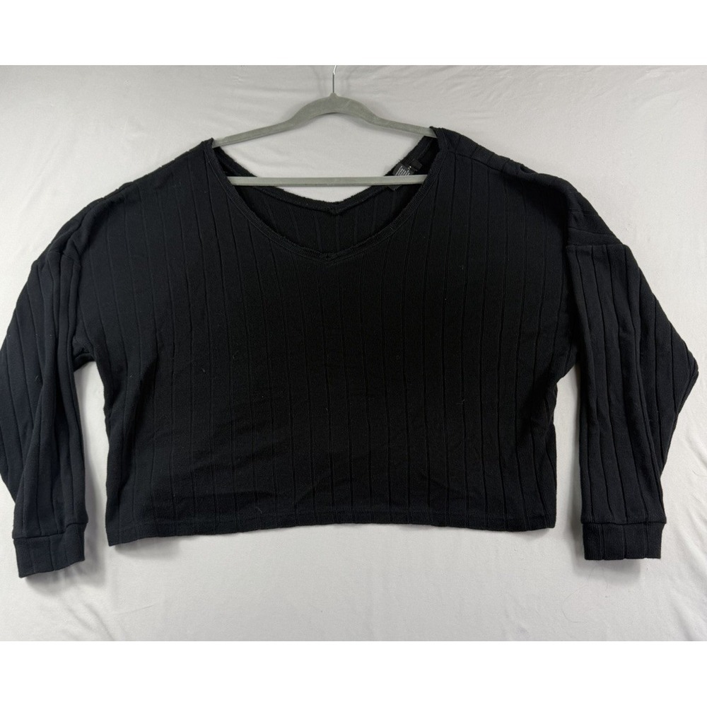Forever 21 black‎ long sleeve v-neck shirt top, women's 2x